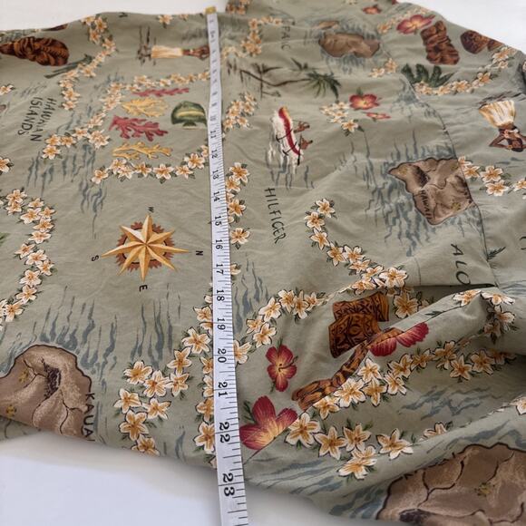 VTG Hilfiger Hawaiian Islands Shirt Multicolor Short Sleeve Aloha Camp Medium - Picture 10 of 11